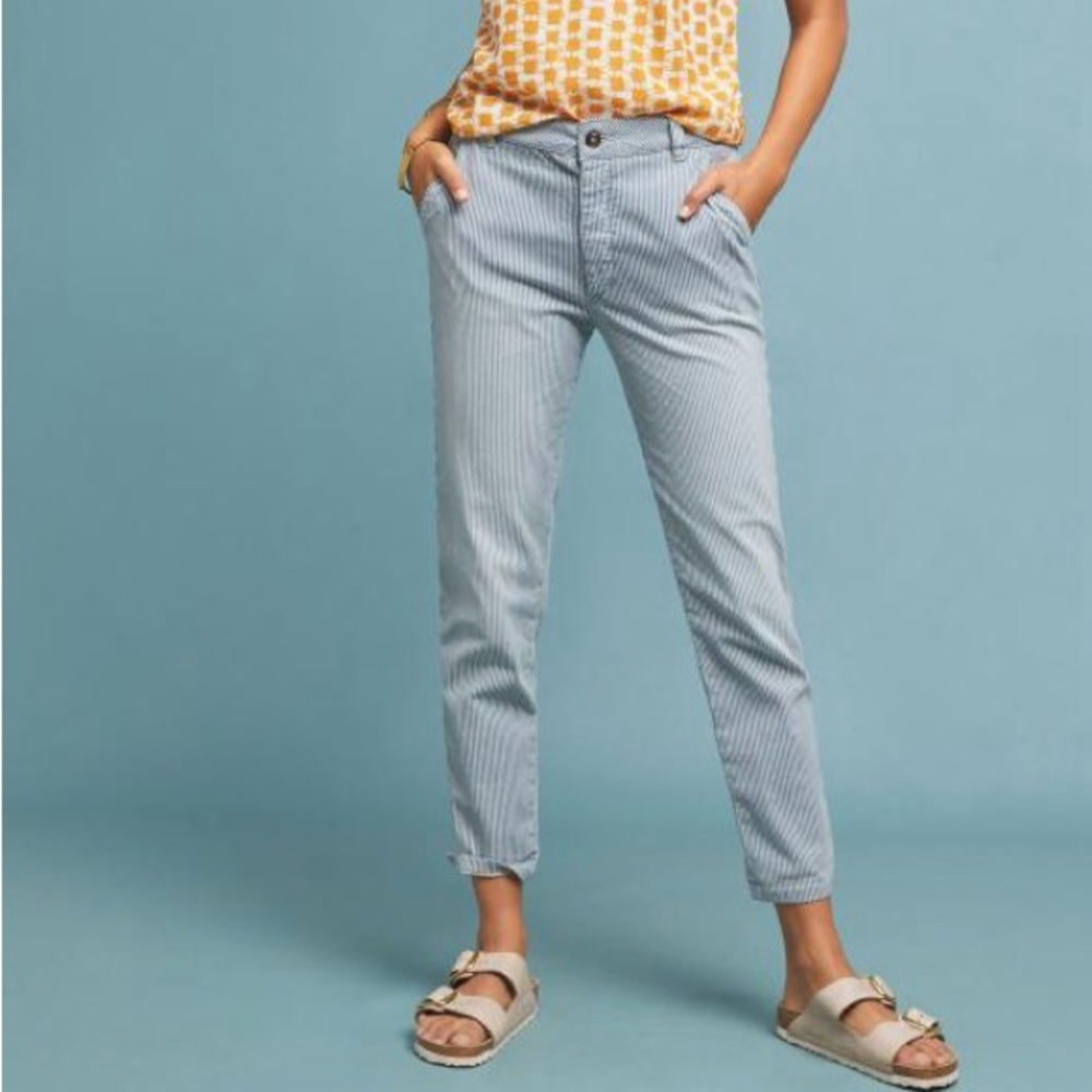 Anthropologie reiko Scott‎ stripes 5 button fly pants